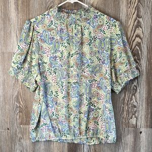 Cooper & Ella play Paisley, printed blouse with high neck, L